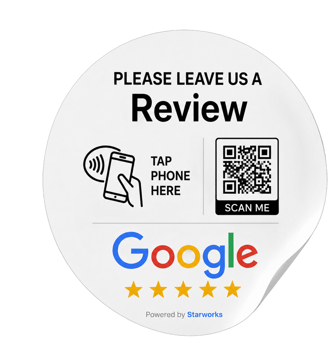 Starworks Tap-to-Review window sticker
